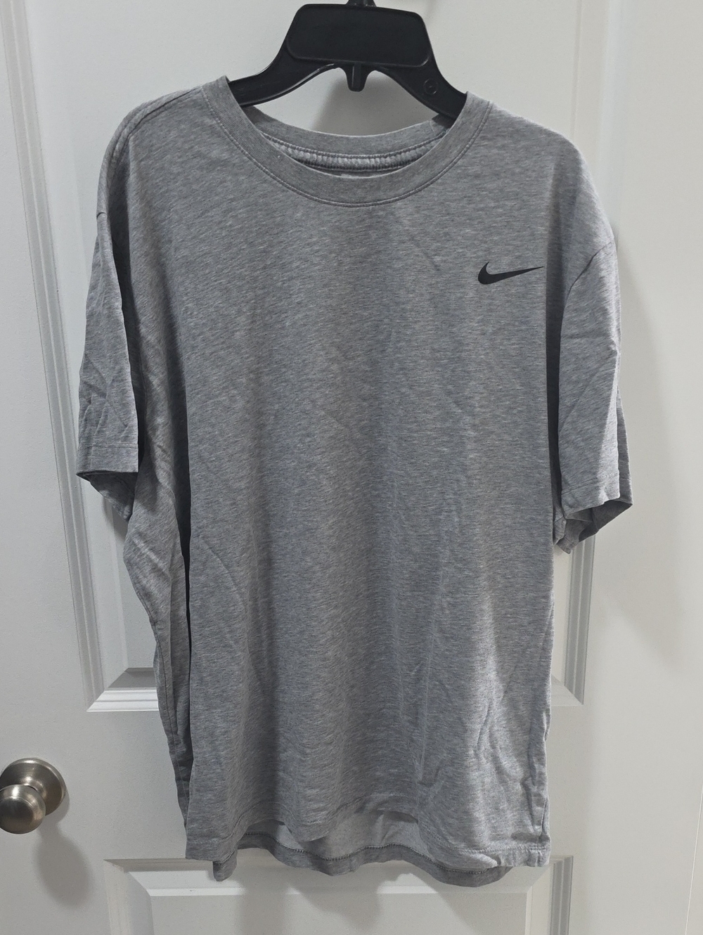 Men's Nike Grey Short Sleeve Dri-FIT Tee with Swoosh